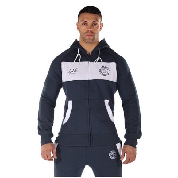 Gymshark Luxe Legacy Zip Hoodie and Pants Blue Mens Size Large - Picture 3 of 8